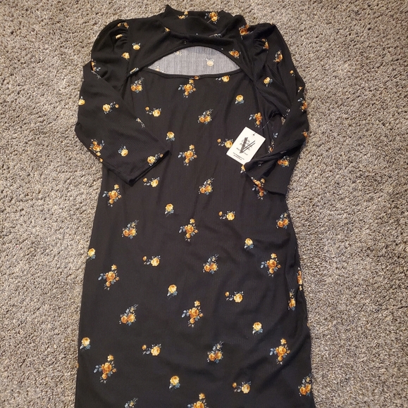 Black ribbed dress - Picture 1 of 3